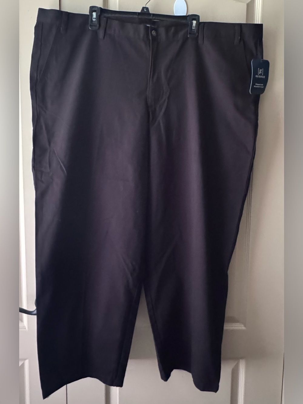 George Men's Black Dress Pants - Straight Fit